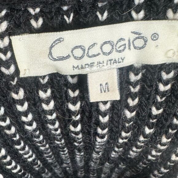 Cocogio Italian wool black and white knit blazer jacket size medium - Picture 6 of 7